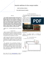 Aceleración uniforme de dos cuerpos unidos