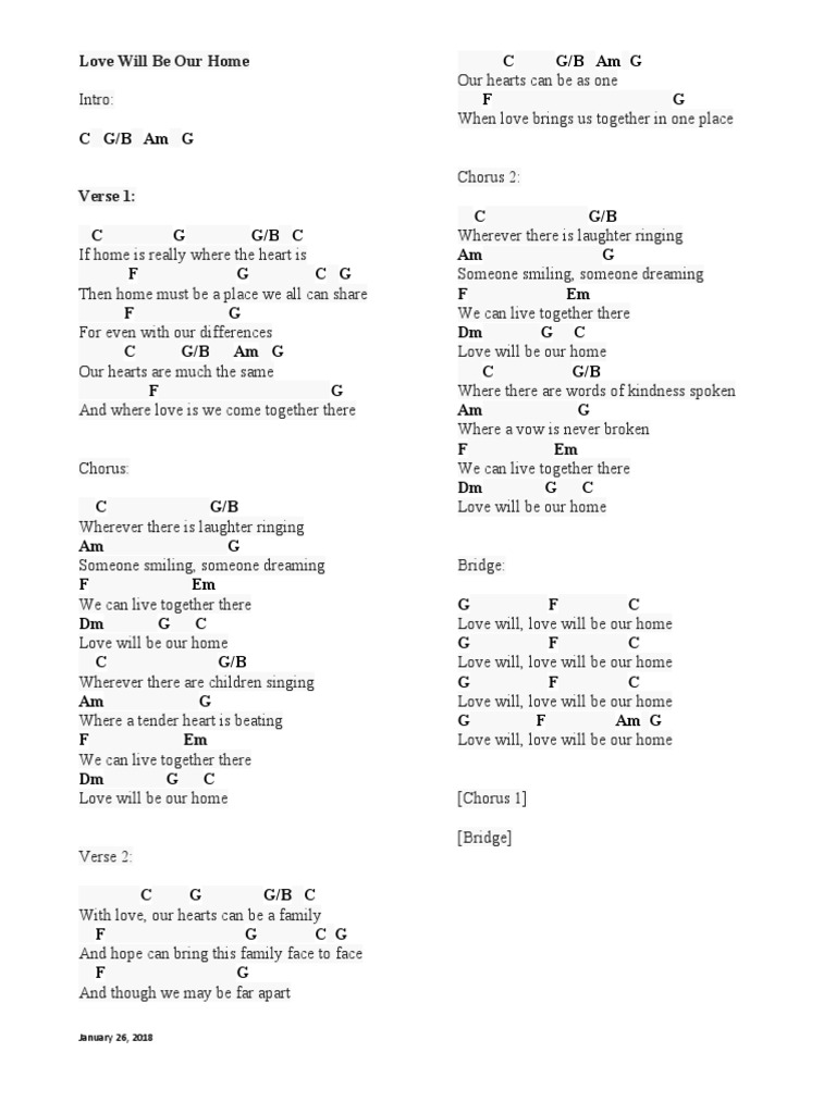 Love will be our home pdf song structure musical compositions