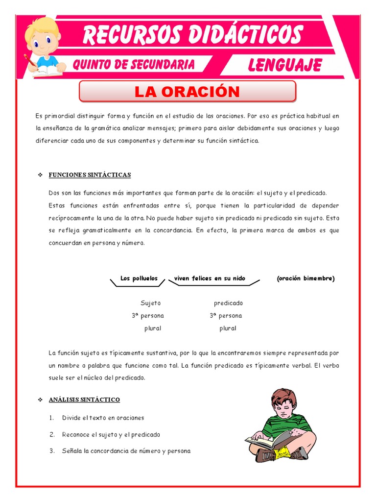 Estructura de la Oración: Sujeto y Predicado | PDF | Oración ...