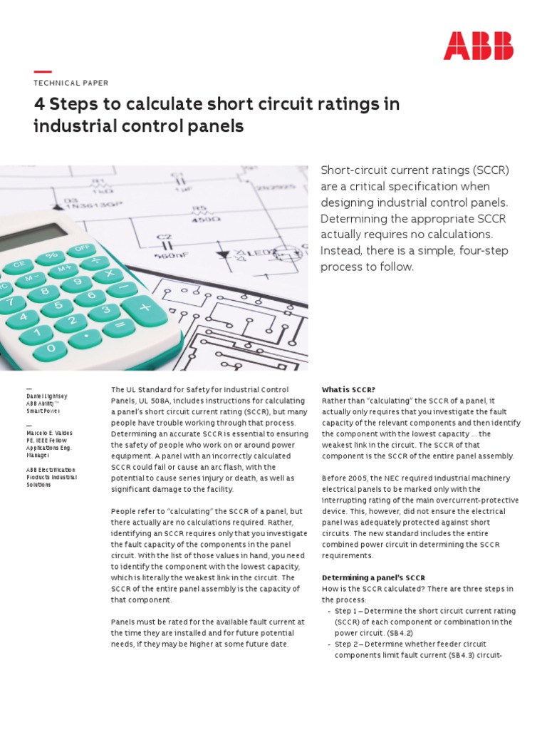 4 Steps To Calculate Short Circuit Ratings in Industrial Control Panels