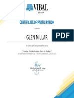 Glen Millar: Certificate of Participation
