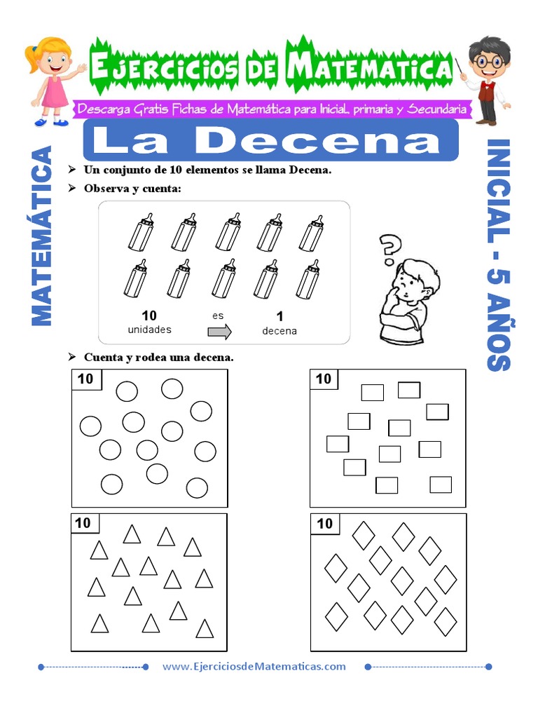 Actividades sobre la Decena para Niños | PDF