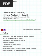 Introduction To Frequency Domain Analysis (3 Classes) : Instructor: Richard Mellitz