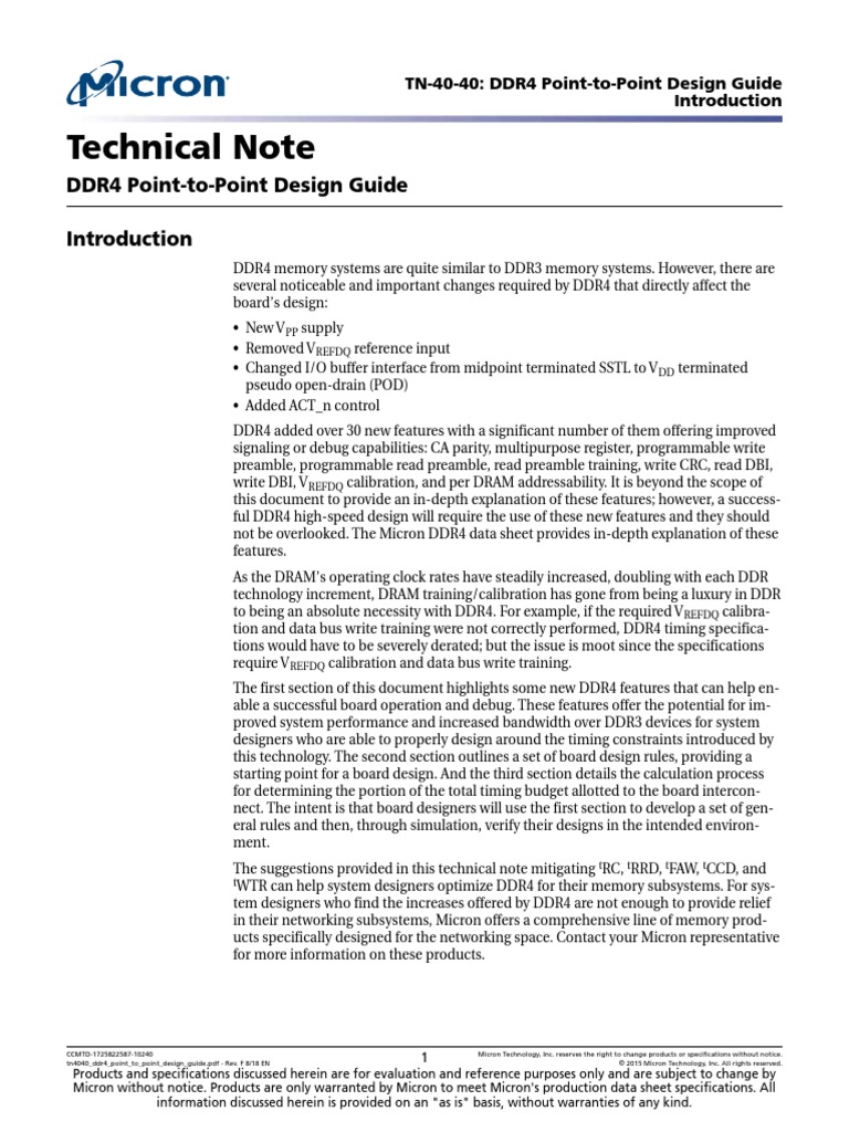 Technical Note: DDR4 Point-to-Point Design Guide | PDF | Error ...
