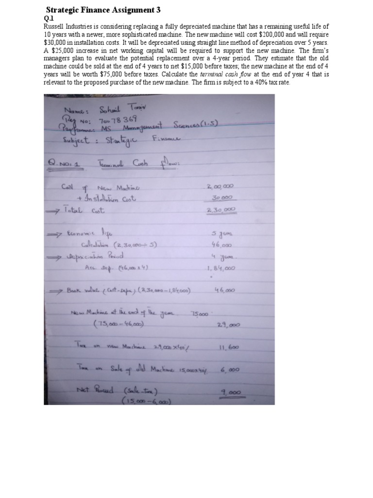 Machine Replacement Financial Analysis | PDF | Depreciation | Taxes