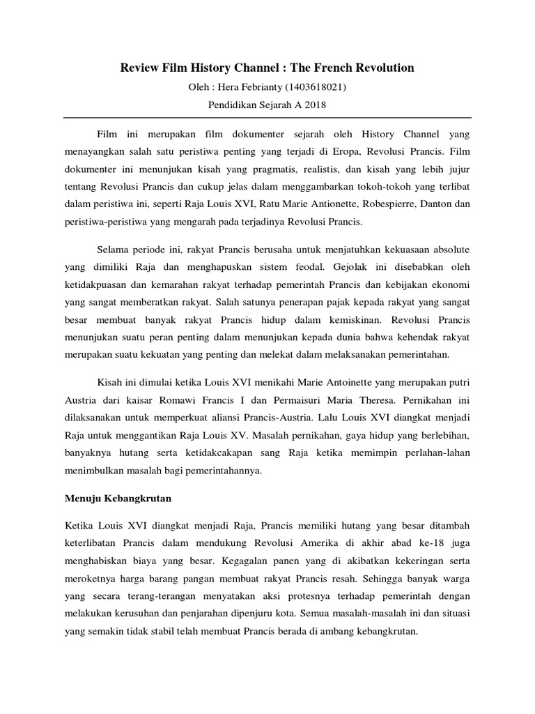 Review Film The French Revolution | PDF