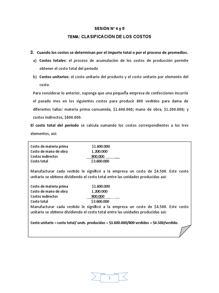Clasificación de Costos en Contabilidad | PDF | Costo | Economias