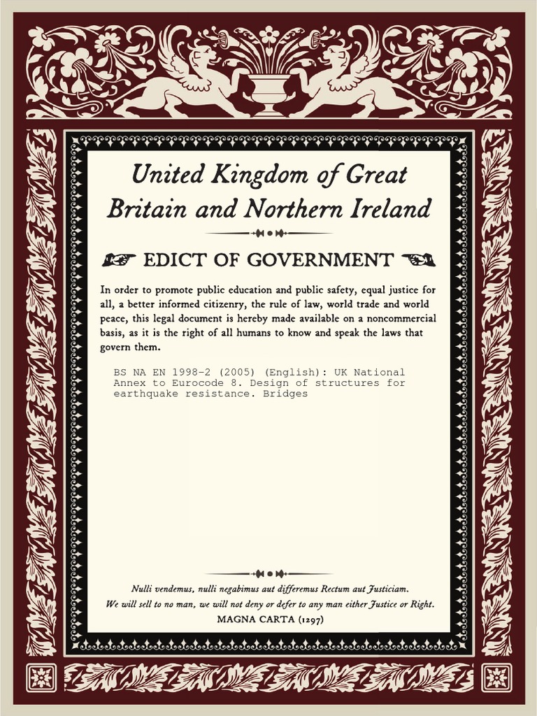 BS NA EN 1998-2 UK National Annex To Eurocode 8. Design of Structures ...