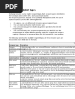 Exchange Recipient Types: Table 1 Recipient Type Description
