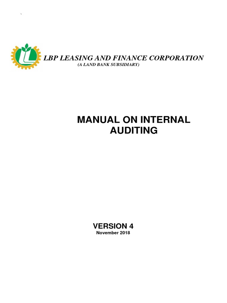 Internal Audit Manual for LBP Corporation | PDF | Internal Audit ...