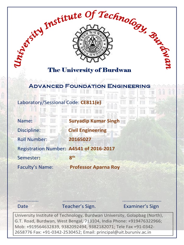 UIT Burdwan Advanced Foundation Engineering | PDF | Technology ...