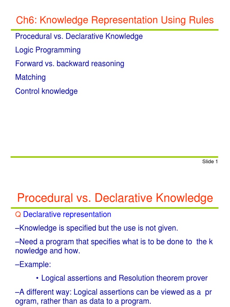 Ch6: Knowledge Representation Using Rules | PDF | Logic | Mathematical ...