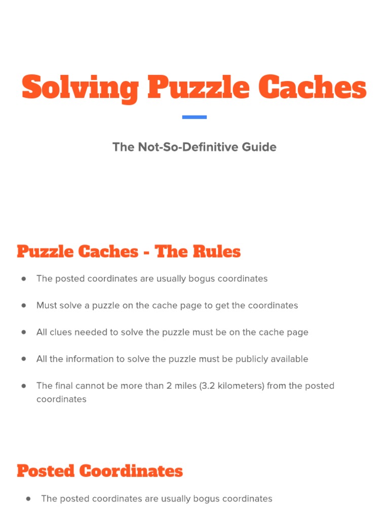 Solving Puzzle Caches PDF