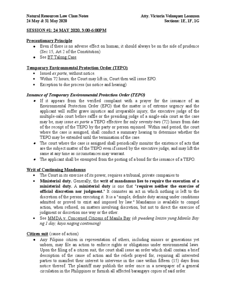 Natural Resources Law Overview | PDF | Waste Management | Municipal ...