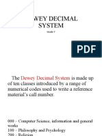 Dewey Decimal System: Grade 7