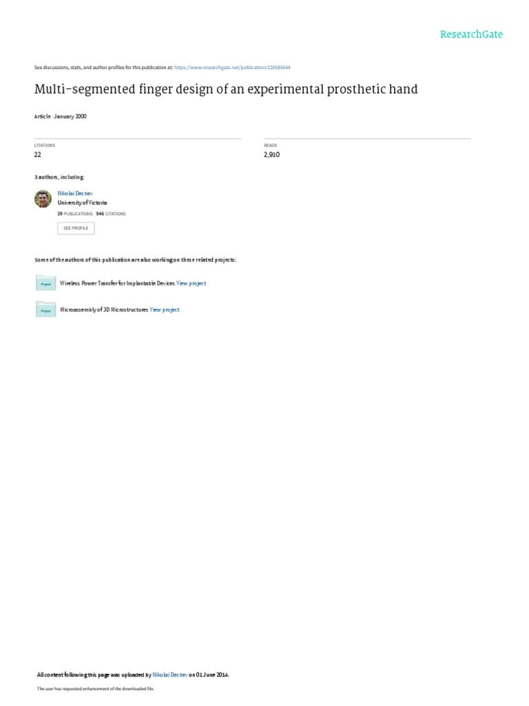 Multi-Segmented Finger Prosthetic Design | PDF | Thumb | Prosthesis