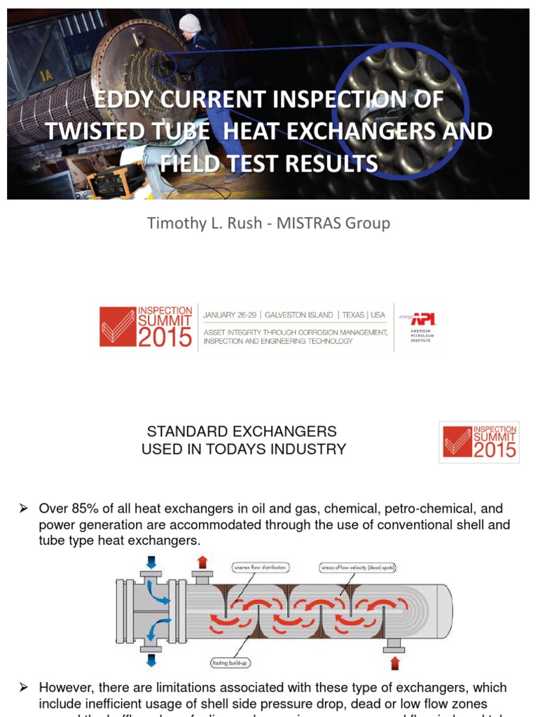 113 EDDY CURRENT INSPECTION OF TWISTED TUBE HEAT EXCHANGERS AND FIELD