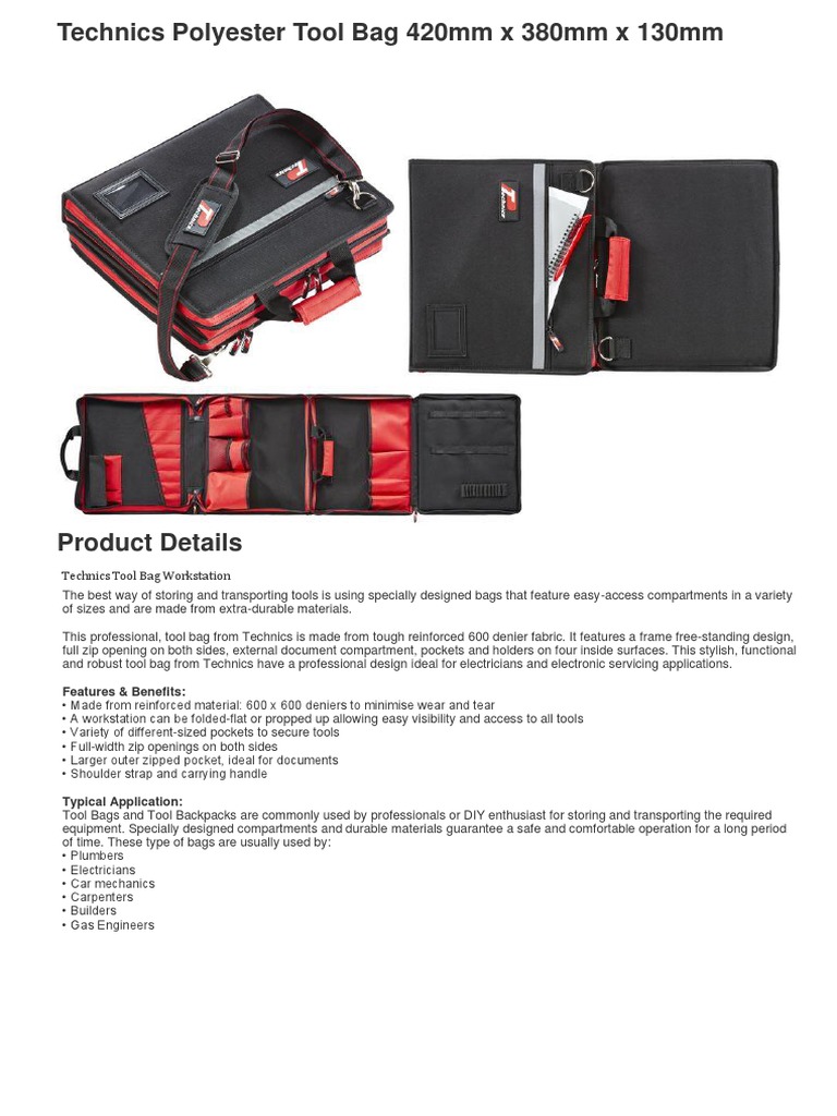 Technics Polyester Tool Bag | PDF