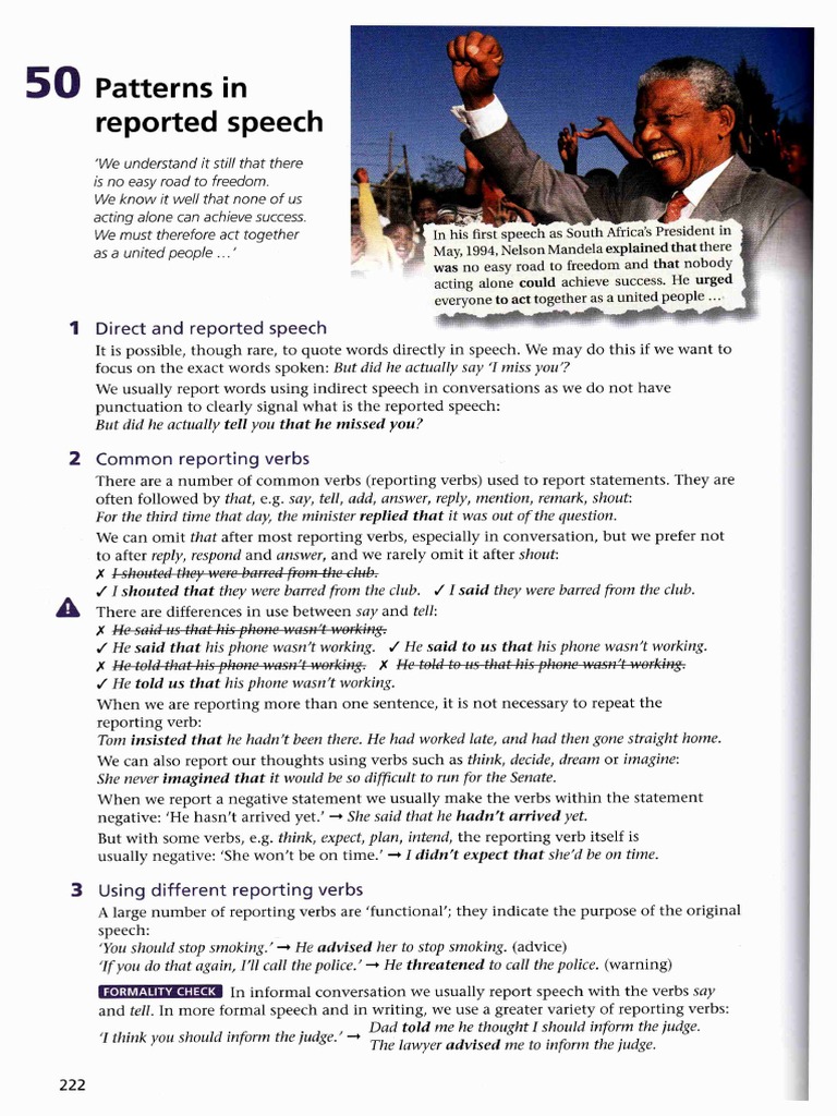 Patterns in Reported Speech | PDF