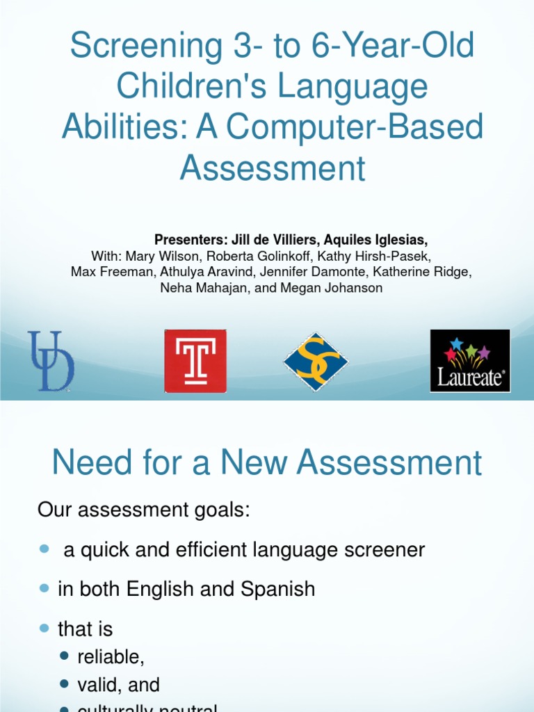 Screening 3-To 6-Year-Old Children's Language Abilities: A Computer ...