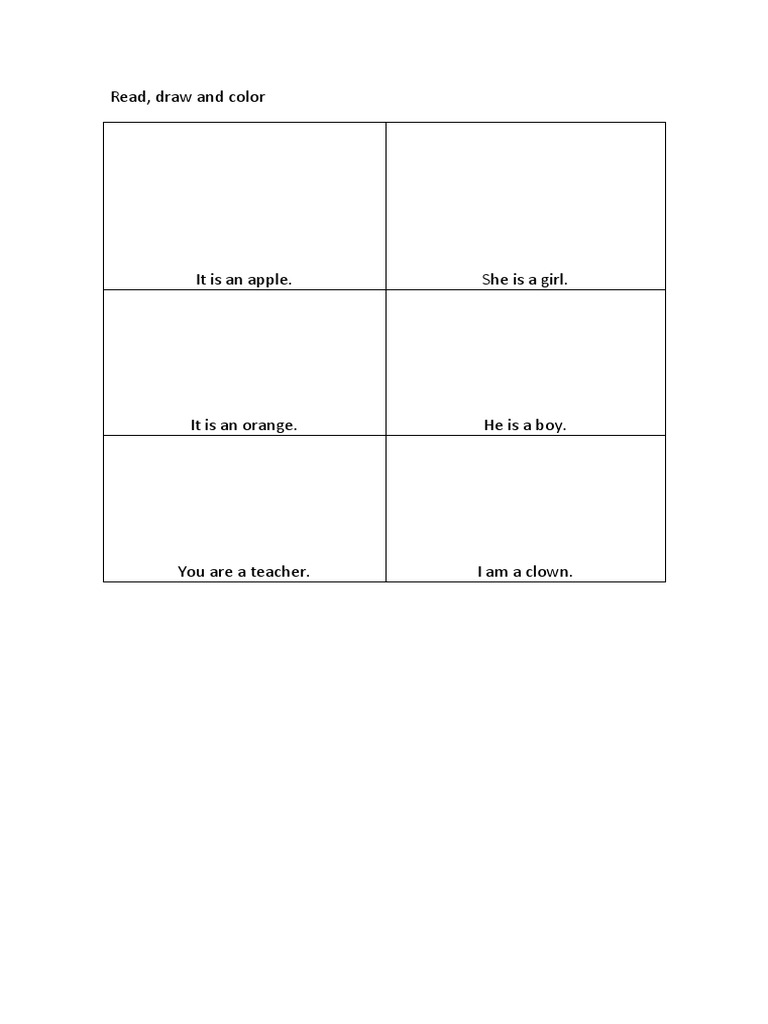 Read, Draw & Color Activity Guide | PDF