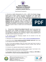 Deped Memorandum No. 032, S. 2020 Titled Brigada Eskwela Program Implementation Guidelines For Technical Reference of The Program