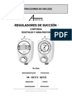 Amvex Continuous Vacuum Regulator Manual - Spanish (VR C Manual Es) PDF