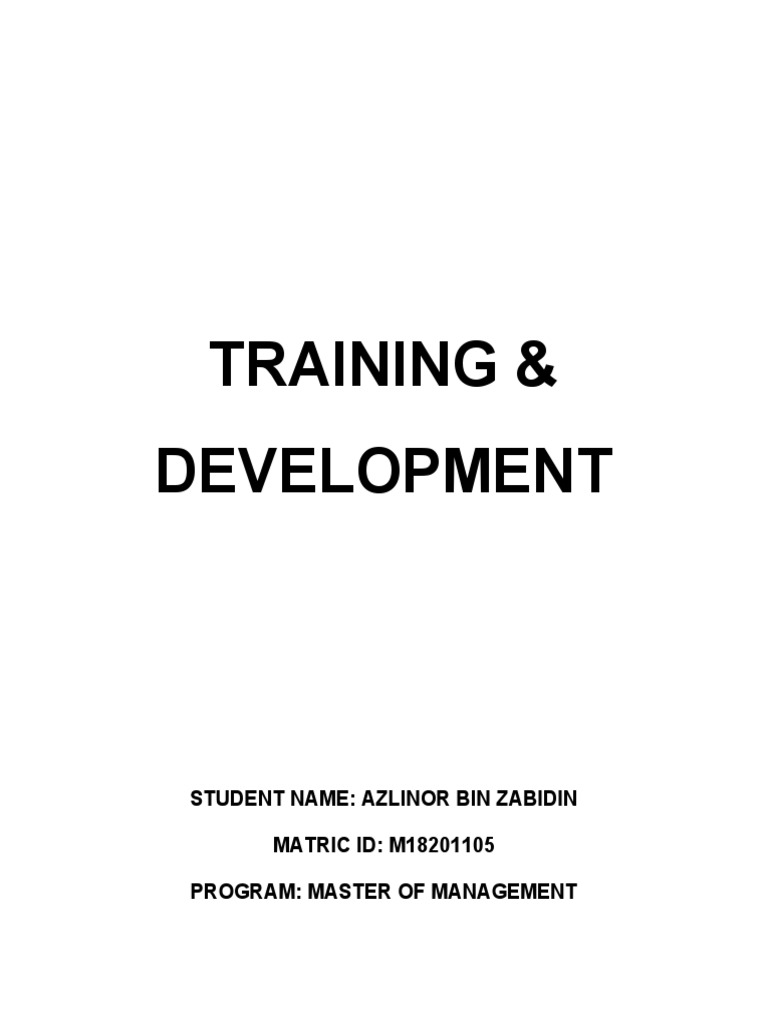 Term Paper Training and Development PDF Employment Human Resources