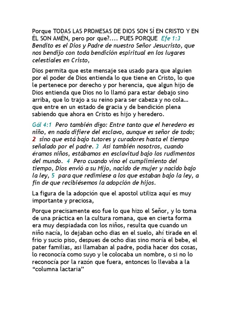Promesas de Dios: Sí y Amén en Cristo | PDF | Cristo (título) | Pecado