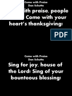 Come With Praise, People of God! Come With Your Heart's Thanksgiving!
