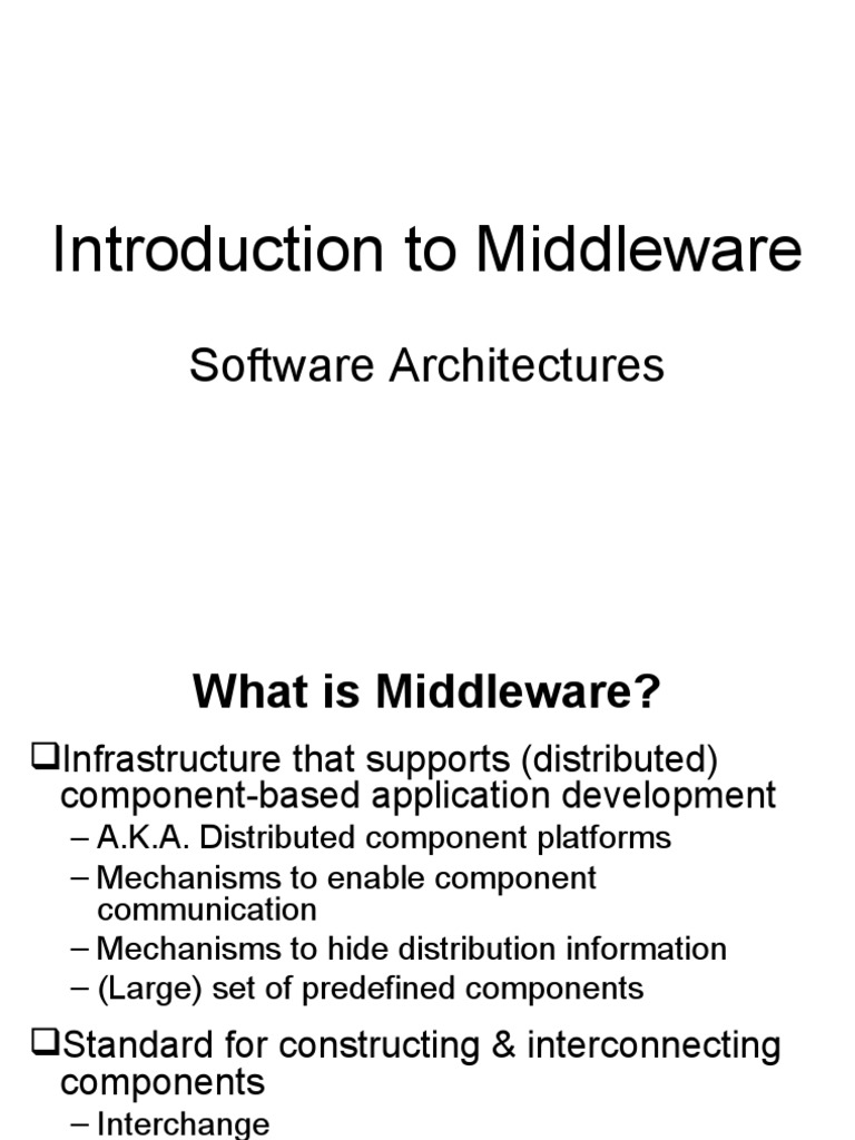 Introduction To Middle Ware | PDF | Component Based Software ...