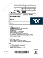 Human Biology 19 Question Paper 1