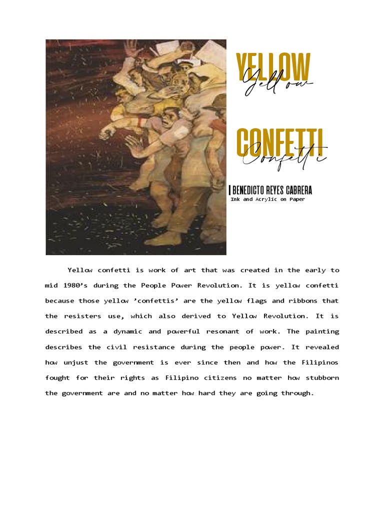 Yellow Confetti Is Work of Art That Was Created in The Early To Mid