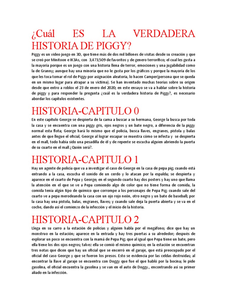 Cuál ES LA VERDADERA HISTORIA DE PIGGY, PDF, Ocio