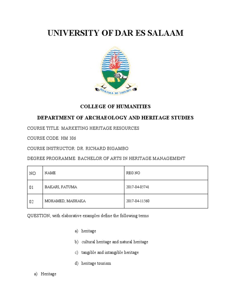 Bigambo First Assgment | PDF | Cultural Heritage | Tourism