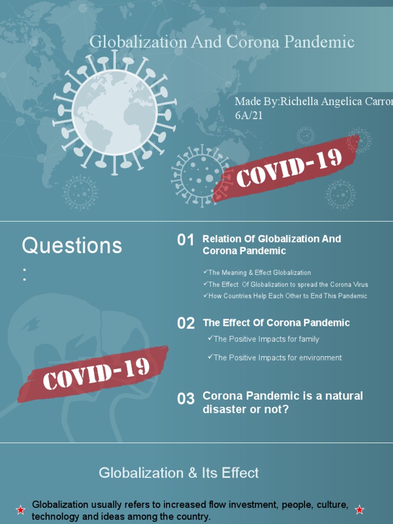 Globalization And Corona Pandemic Pdf Natural Disasters Globalization