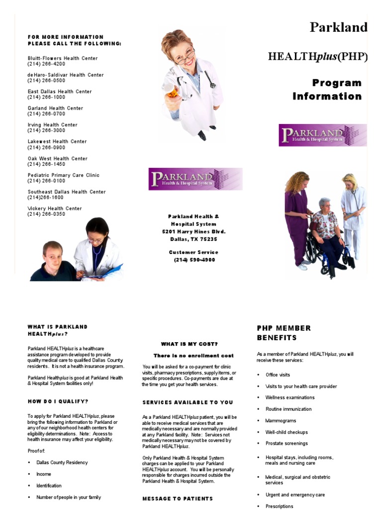 Parkland HEALTHplus Program Overview | PDF | Health Economics | Health Care