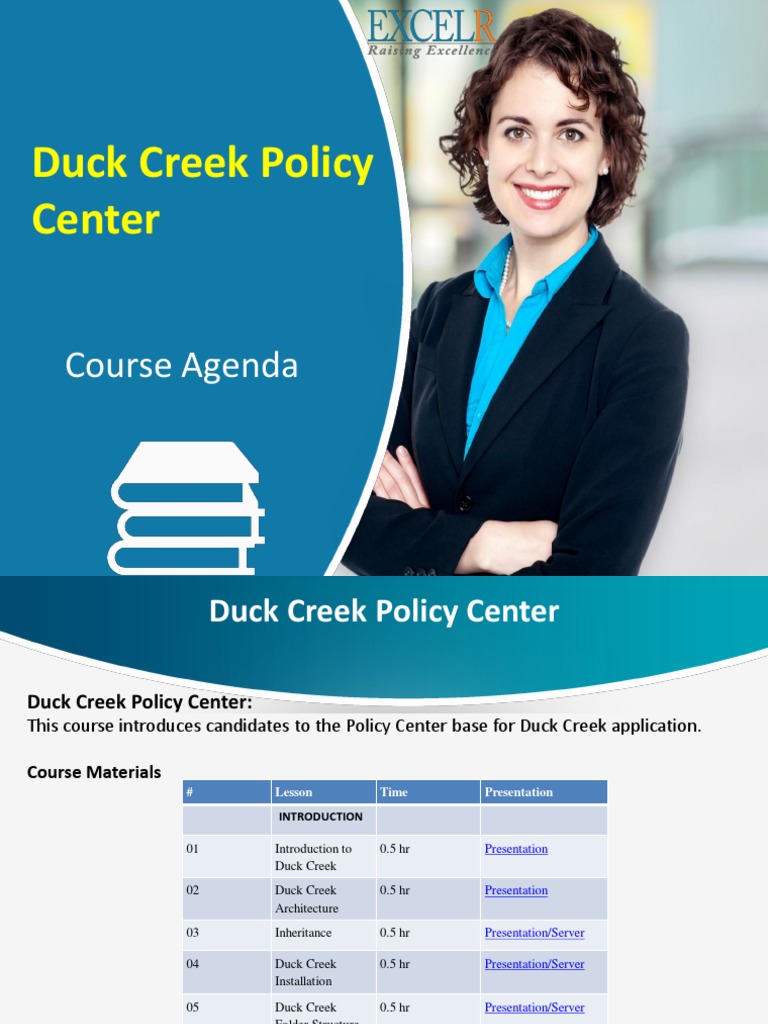 Duck Creek Policy Center PDF Information Technology Management Software
