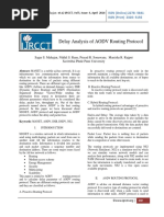 Delay Analysis of AODV Routing Protocol: Sagar S. Mahajan