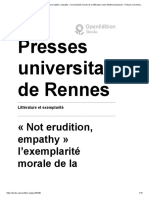 Littérature et exemplarité - « Not erudition, empathy » l’exemplarité morale de la littérature selon Martha Nussbaum - Presses universitaires de Rennes