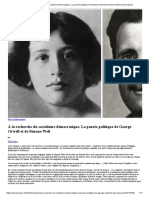 À La Recherche Du Socialisme Démocratique. La Pensée Politique de George Orwell Et de Simone Weil - Revue Esprit