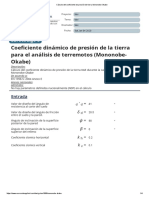 Cálculo Del Coeficiente de Presión de Tierra Mononobe-Okabe