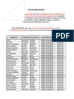 Lista de beneficiados entrega de tarjetas 04-06 Mayo