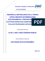 "Desarrollo Metodológico de La Técnica Cuprac Mediante Determinaciones Electroquímicas Y Preparación de Un