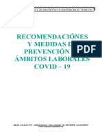 Recomendaciones y Medidas de Prevención en Ambitos Laborales