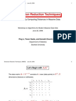 Dimension Reduction Techniques for Efficiently Computing Distances in Massive Data Sets