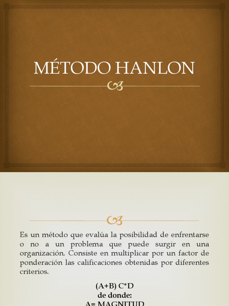 Método Hanlon: Evaluación de Problemas | PDF | Negocios