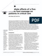 R Atients in Critical Care: Mmediate Effects of A Five-Inute Foot Massage On