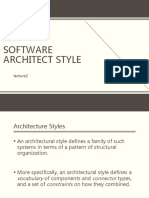 SOFTWARE ARCHITECTURE STYLES LECTURE