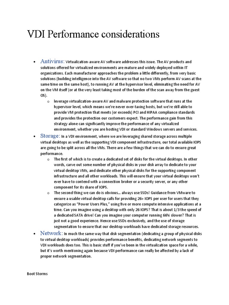 VDI Performance Optimization Tips | PDF | Desktop Virtualization ...